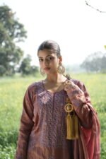 Rust Brown Chikankari Embroidered Suit Set