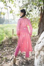 Bright Pink Chikankari Suit Set with Beadwork - Image 5