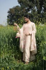 Beige Chikankari Embroidered Suit Set - Image 2