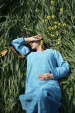 Blue Chikankari Hand Embroidered Suit Set - Image 5