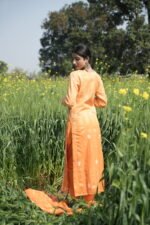 Orange Chikankari Suit Set with Beadwork - Image 3