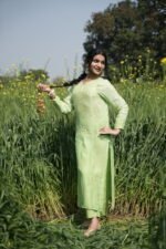 Light Green Chikankari Suit Set with Beadwork