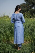 Blue Chikankari Embroidered Suit Set - Image 3