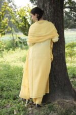 Lime Yellow Chikankari Suit Set with Beadwork - Image 5