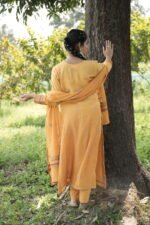 Mustard Yellow Chikankari Embroidered Suit Set - Image 4