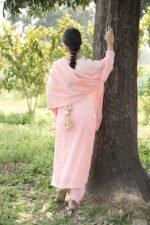 Pastel Pink Chikankari Embroidered Suit Set - Image 4