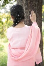 Soft Pink Chikankari Suit Set with Beadwork - Image 5