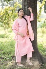 Soft Pink Chikankari Suit Set with Beadwork - Image 6