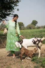 Green Chikankari Suit Set with Beadwork - Image 5