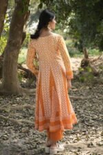 Orange Chikankari Embroidered Suit Set - Image 4
