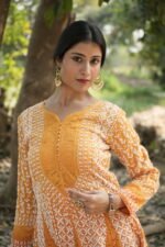 Orange Chikankari Embroidered Suit Set - Image 2