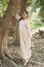 Light Beige Chikankari Embroidered Suit Set - Image 3