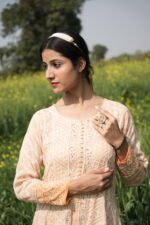 Ombre Beige Gold Chikankari Suit Set - Image 3