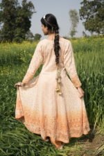 Ombre Beige Gold Chikankari Suit Set - Image 4