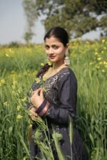 Indigo Blue Chikankari Suit Set with Beadwork - Image 5