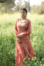 Rust Brown Chikankari Suit Set with Beadwork - Image 4