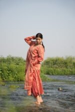 Rust Brown Chikankari Suit Set with Beadwork - Image 6