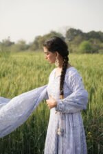 Powder Blue Chikankari Suit Set with Beadwork - Image 5