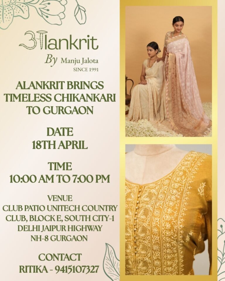 Chikankari exhibition invitation in Gurgaon