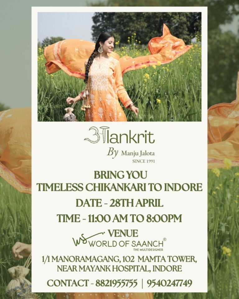 Chikankari exhibition announcement in Indore