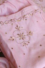 Powder Pink Pure Cotton Co-Ord Set with All-Over Antique Mukesh Work - Image 5