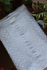 Grey Hand Embroidered Cotton Silk Unstiched Kurta for Men