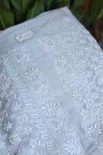 Grey Hand Embroidered Cotton Silk Unstiched Kurta for Men - Image 3