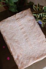 Beige Peach Handcrafted Cotton Silk Unstiched Kurta for Men