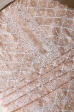Beige Peach Handcrafted Cotton Silk Unstiched Kurta for Men - Image 3
