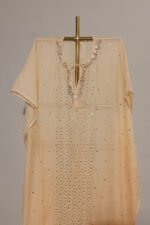 Vibrant Peach Ombre Antique Mukesh Kaftan