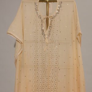 Vibrant Peach Ombre Antique Mukesh Kaftan