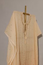 Vibrant Peach Ombre Antique Mukesh Kaftan - Image 3