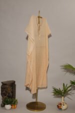 Vibrant Peach Ombre Antique Mukesh Kaftan - Image 4