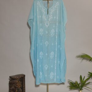 Graceful Sky Blue Ombre Gaspatti Kaftan