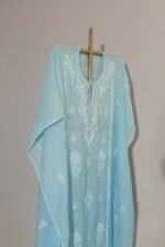 Graceful Sky Blue Ombre Gaspatti Kaftan - Image 4