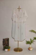 Serene Light Grey Antique Mukesh Kaftan