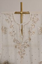 Serene Light Grey Antique Mukesh Kaftan - Image 2
