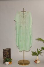 Fresh Pista Green Full Jal Kaftan with Mukesh