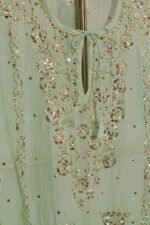 Fresh Pista Green Full Jal Kaftan with Mukesh - Image 3