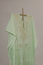 Fresh Pista Green Full Jal Kaftan with Mukesh - Image 4