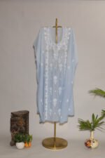 Ethereal Powder Blue Ombre Gaspatti Kaftan
