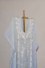Ethereal Powder Blue Ombre Gaspatti Kaftan - Image 4
