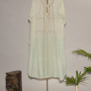 Majestic Green Ombre Gaspatti Beaded Kaftan