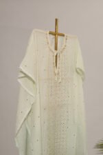Majestic Green Ombre Gaspatti Beaded Kaftan - Image 4