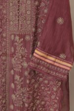 Dark Mendhi Green Pure Mul Cotton Semi-Stitched Suit with Maheshwari Jali Lace - Image 5