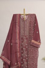 Dark Mendhi Green Pure Mul Cotton Semi-Stitched Suit with Maheshwari Jali Lace - Image 7