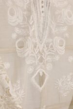 Cream Pure Mul Cotton Semi-Stitched Suit with Silver Latkans - Image 6