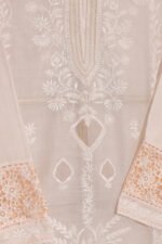 Light Baby Pink Pure Mul Cotton Semi-Stitched Suit with Gota Piping - Image 7
