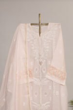 Light Baby Pink Pure Mul Cotton Semi-Stitched Suit with Gota Piping - Image 2