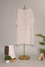 Light Baby Pink Pure Mul Cotton Semi-Stitched Suit with Gota Piping - Image 4